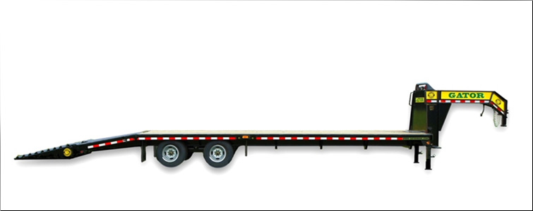 Gooseneck Flat Bed Equipment Trailer | 20 Foot + 5 Foot Flat Bed Gooseneck Equipment Trailer For Sale   Perry County, Tennessee